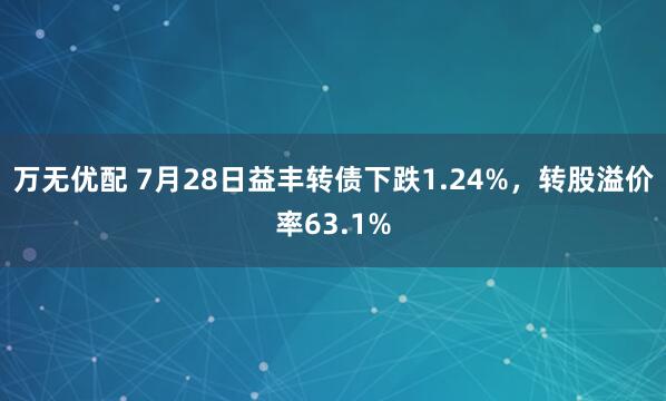 万无优配 7月28日益丰转债下跌1.24%，转股溢价率63.1%