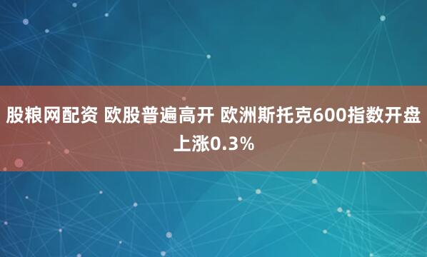 股粮网配资 欧股普遍高开 欧洲斯托克600指数开盘上涨0.3%